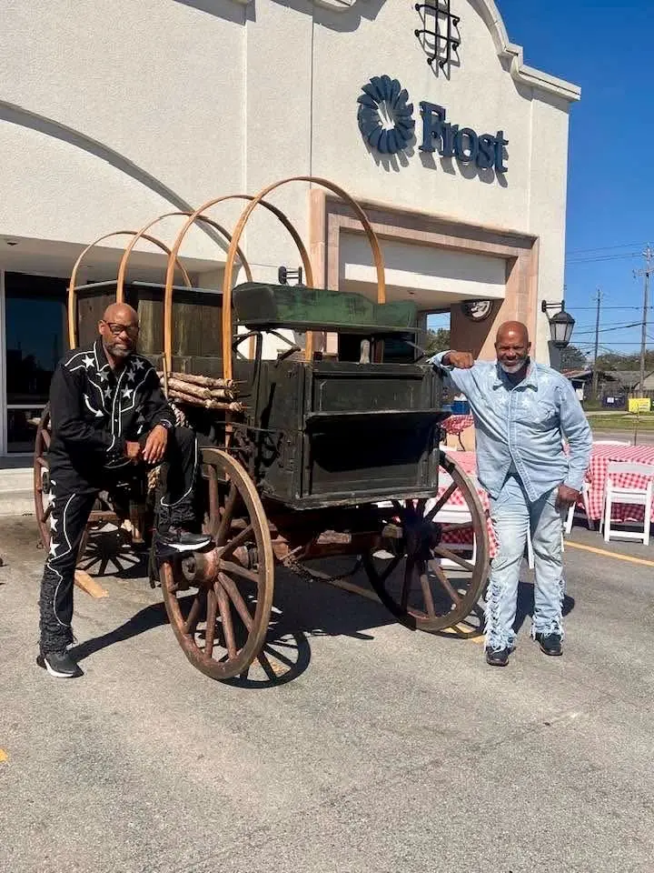 L.A. and a guest at a community event